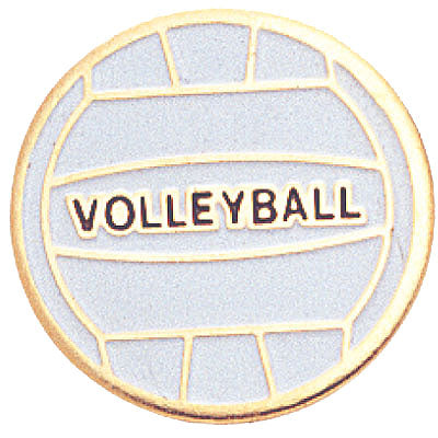 VOLLEYBALL ENAMELED PIN GOLD