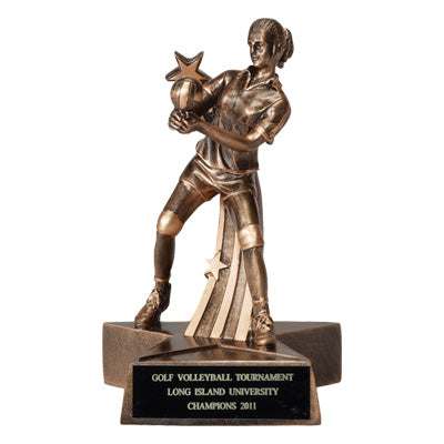 VOLLEYBALL, FEMALE, 6 1/4 INCH FIGURE TROPHY