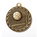 Metal 2-Inch in Diameter Round Volleyball Medal with Customizable Back in Multiple Colours