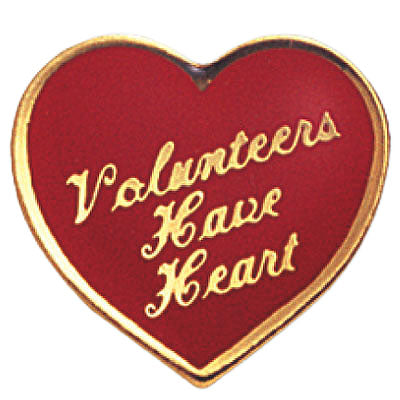 VOLUNTEERS HAVE HEART PIN