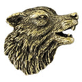 Wolf Mascot Antique Brass Pin