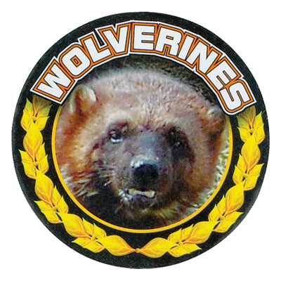 2 Inch in Diameter Round Gold and Mylar 'Wolverines' Insert