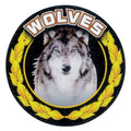 2 Inch in Diameter Round 'Wolves' Themed Mylar and Gold Sports Insert