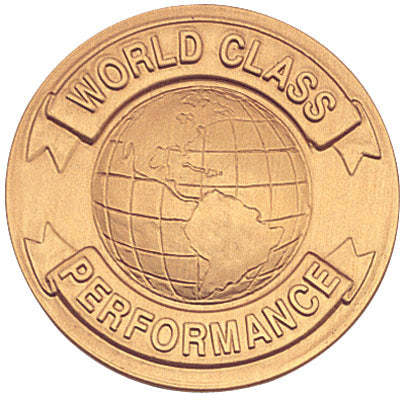 WORLD CLASS PERFORMANCE, 2 INCH STAMPED INSERT