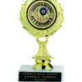 WREATH TROPHY, 5-1/2 INCH, WHITE PLASTIC BASE, 2 INCH INSERT