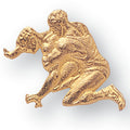 WRESTLER CHENILLE PIN GOLD
