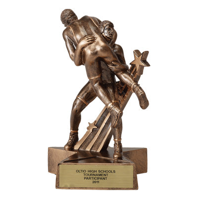 WRESTLING, 7 INCH FIGURE TROPHY