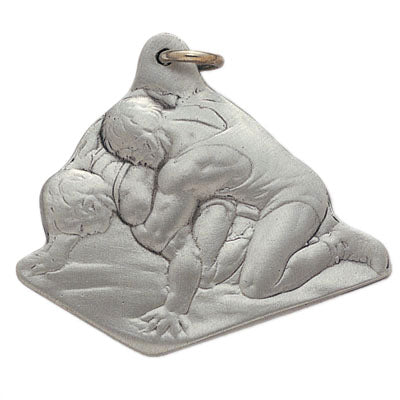 WRESTLING PEWTER KEY CHAIN