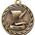 Metal 2-Inch in Diameter Round Writing Medal with Customizable Back in Antique Brass